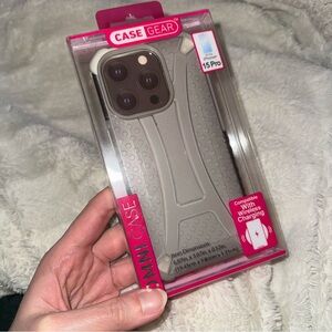 Gray Protective Phone Case for iPhone 15 Pro